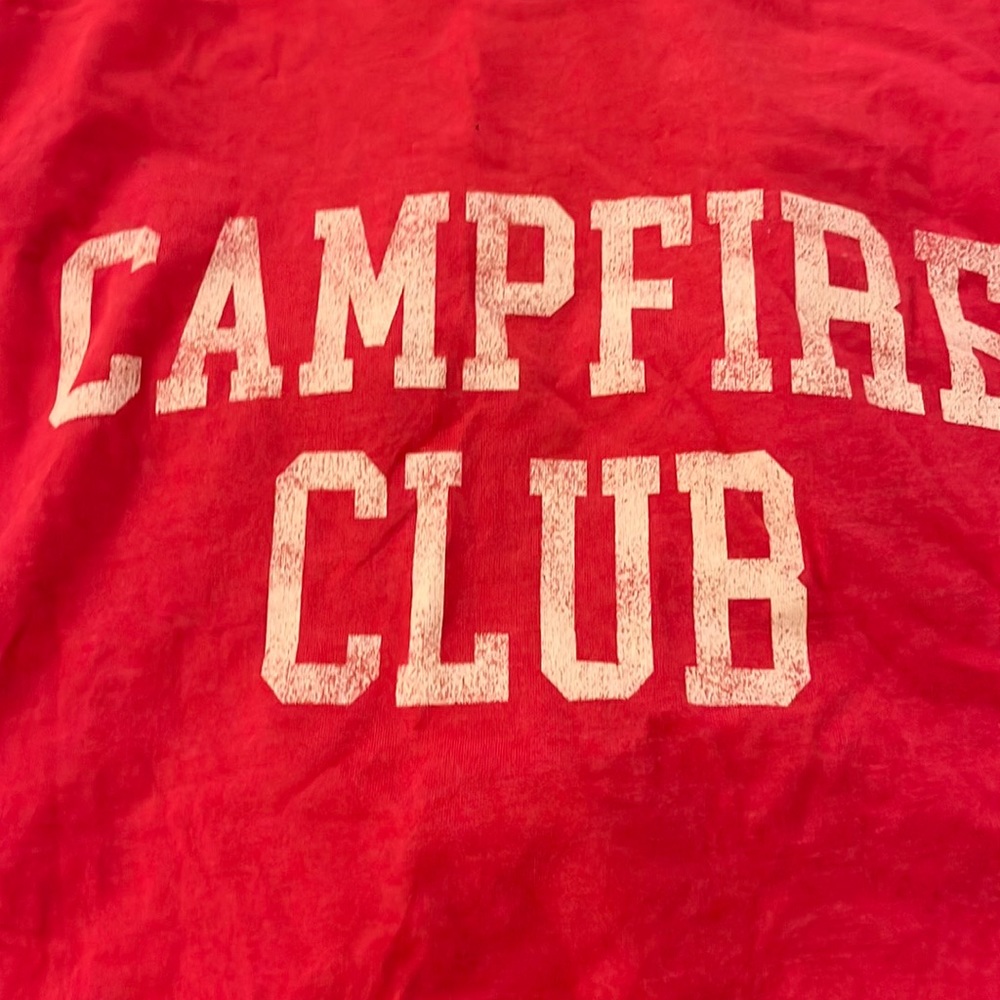 Camp fire T-shirt- long fit. Size Small, price per shirt or bundle & save 😊